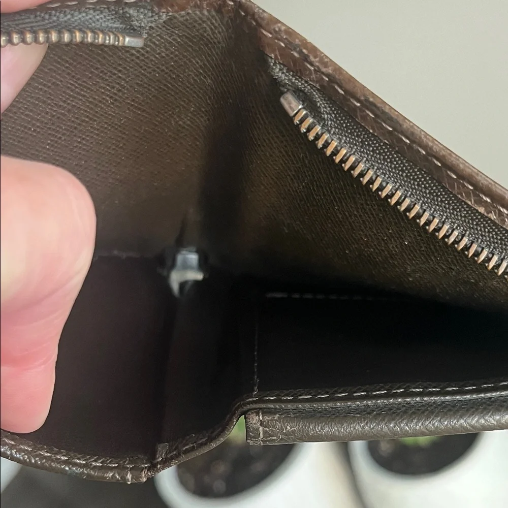 Louis Vuitton Brown Leather Zip Around Wallet